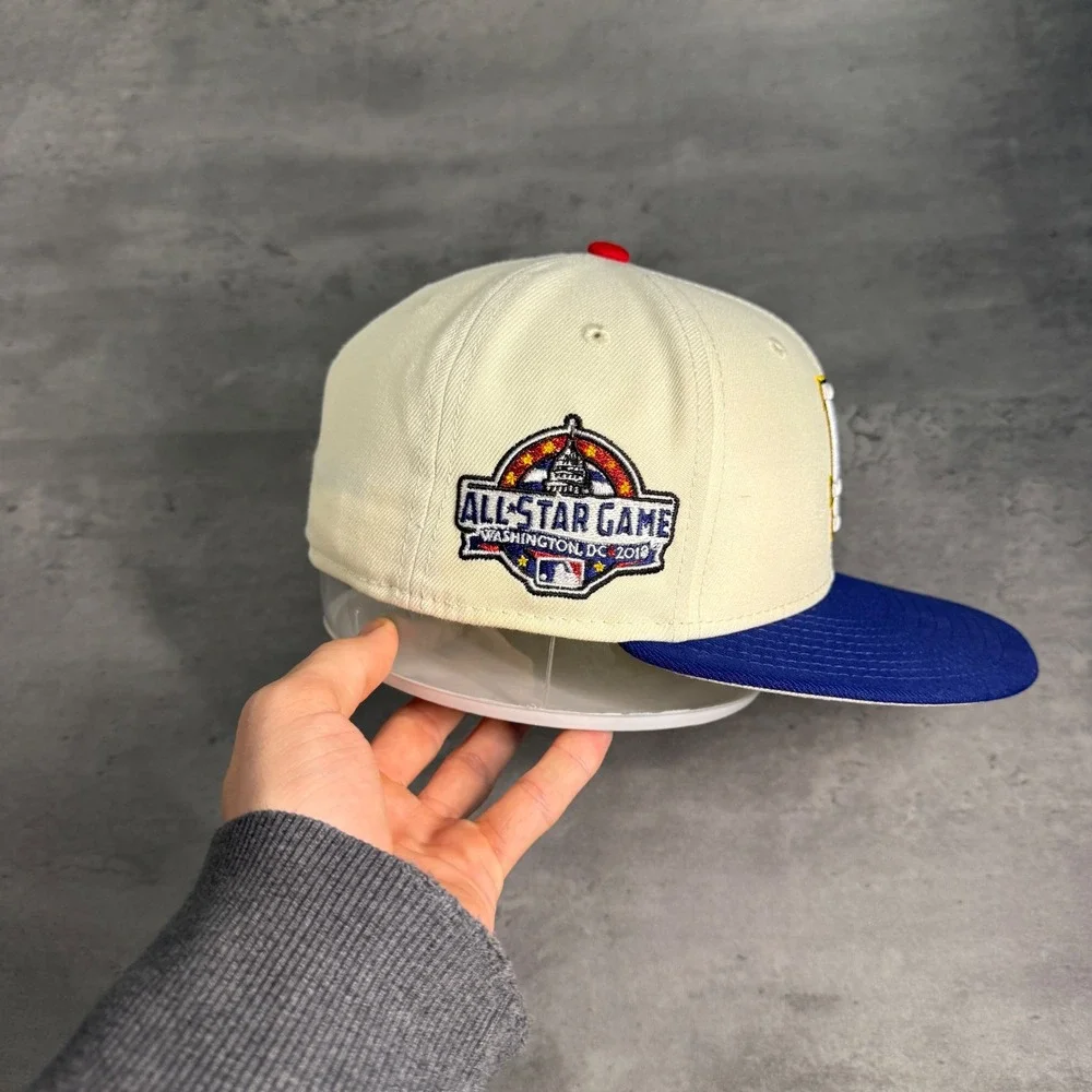 Hat Club Los Angeles Dodgers New Era Cap 7 1/8 Rams Crossover Yellow Blue‎ Cream